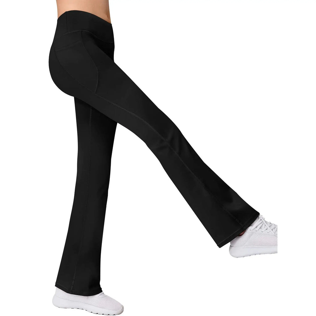 Women Flare Yoga Pants Leggings with Pockets Soft High Waist Bootcut Legging Tummy Control Workout Yoga Pants